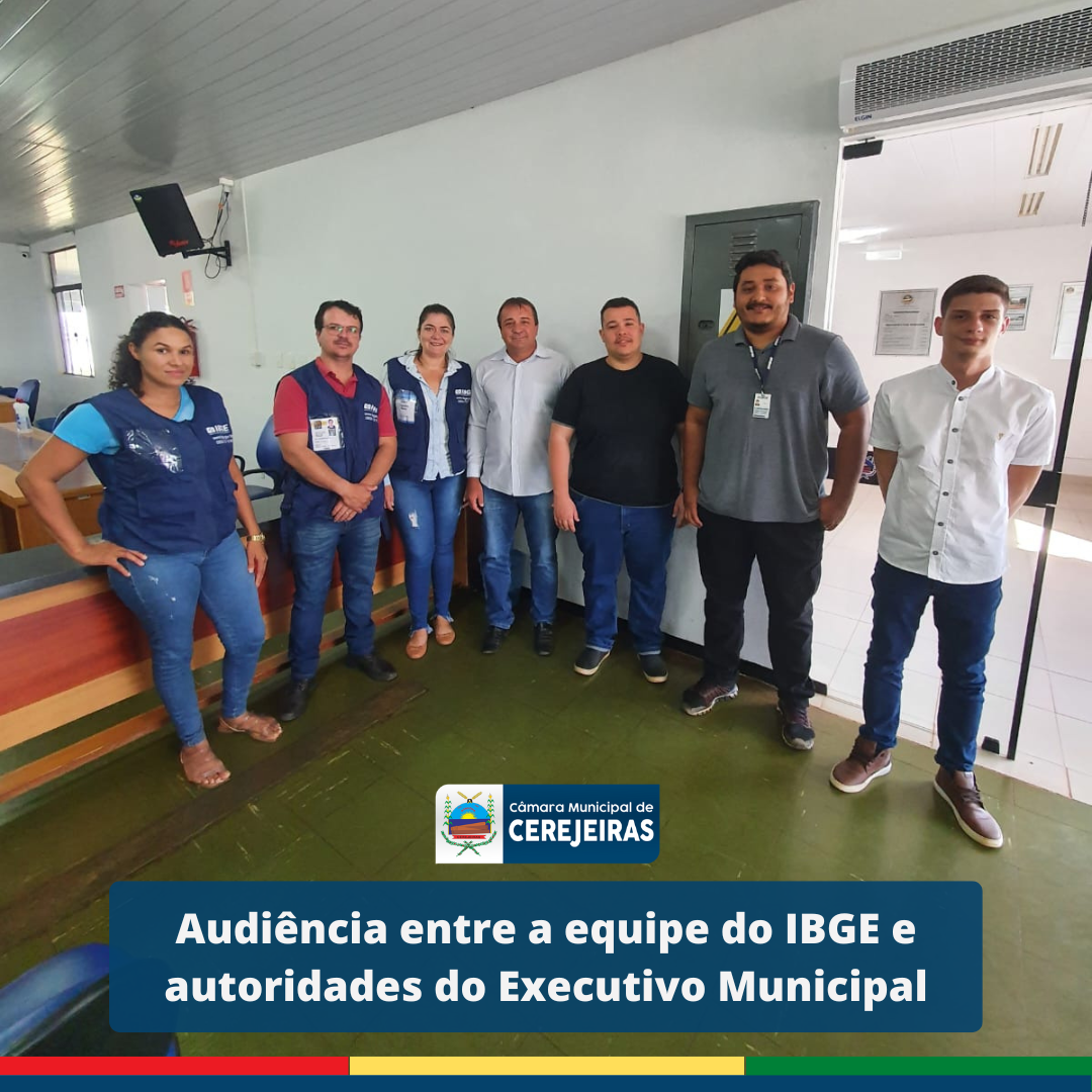 Audiência entre a equipe do IBGE de Cerejeiras e autoridades do Executivo Municipal