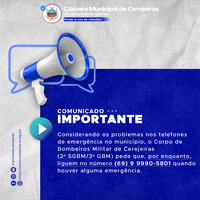 Comunicado Importante do Corpo de Bombeiros Militar de Cerejeiras