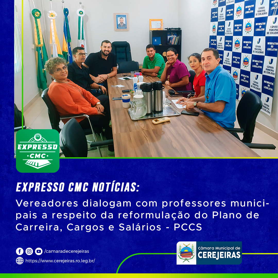 Vereadores dialogam com professores municipais a respeito da reformulação do Plano de Carreira, Cargos e Salários - PCCS