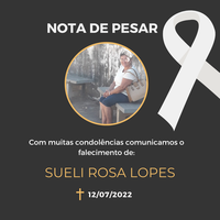 Nota de pesar à dona Sueli Rosa Lopes, esposa do ex-vereador Egídio Lopes