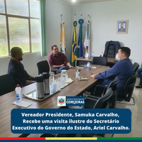 Presidente da Casa, Samuka Carvalho,  Recebe uma visita ilustre do Secretário Executivo do Governo do Estado, Ariel Carvalho.