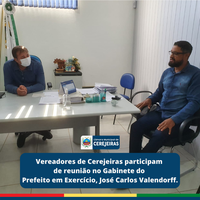 Vereadores desta Casa de Leis participam de reunião no gabinete do Prefeito em Exercício, José Carlos Valendorff